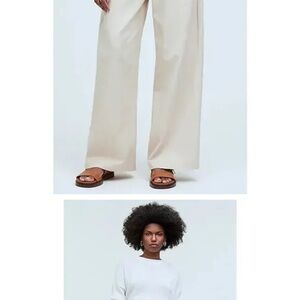 Madewell Cream Wide-Leg Pants High-Waisted